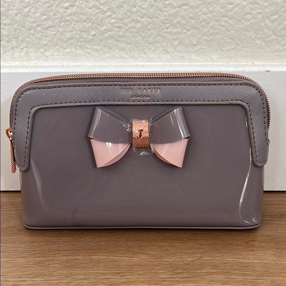 Ted Baker Gray and Pink Bow Detail Women's Bag